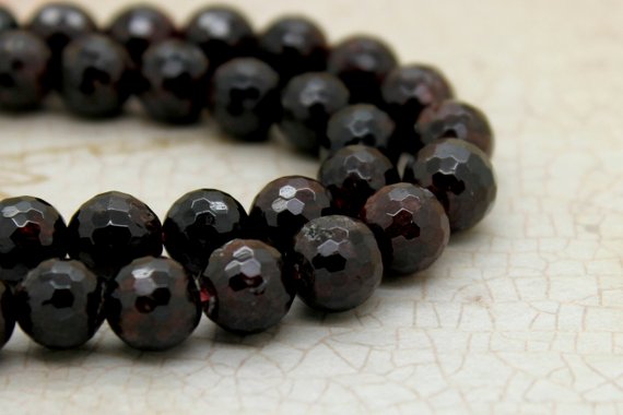 Red Garnet Gemstone Beads, Natural Garnet Round Faceted Polished Loose Gemstone Beads (4mm 6mm 7mm 8mm 9mm 12mm) - Rnf05