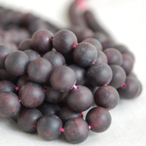 High Quality Grade A Natural Garnet (dark wine red) Semi-precious Gemstone – MATTE – Round Beads – 4mm, 6mm, 8mm, 10mm sizes – 15.5" strand | Natural genuine beads Array beads for beading and jewelry making.  #jewelry #beads #beadedjewelry #diyjewelry #jewelrymaking #beadstore #beading #affiliate #ad