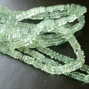 Shop Green Amethyst Beads! 5.5mm Green Amethyst Heishi Beads, Natural Green Amethyst Spacer Beads, Green Amethyst For Necklace (8IN To 16IN Options) – AGA100 | Natural genuine other-shape Green Amethyst beads for beading and jewelry making.  #jewelry #beads #beadedjewelry #diyjewelry #jewelrymaking #beadstore #beading #affiliate #ad