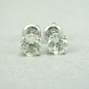 Shop Green Amethyst Earrings! Green Amethyst Stud Earrings, Green Amethyst Earrings, Simple Stud Earrings, Antique Green Amethyst Stud Earrings, White Gold Earrings | Natural genuine Green Amethyst earrings. Buy crystal jewelry, handmade handcrafted artisan jewelry for women.  Unique handmade gift ideas. #jewelry #beadedearrings #beadedjewelry #gift #shopping #handmadejewelry #fashion #style #product #earrings #affiliate #ad