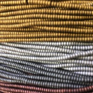 Shop Hematite Rondelle Beads! Gray/Gold/Silver/Copper Hematite Matte Rondelle Beads 1x2mm 15.5" Strand | Natural genuine rondelle Hematite beads for beading and jewelry making.  #jewelry #beads #beadedjewelry #diyjewelry #jewelrymaking #beadstore #beading #affiliate #ad