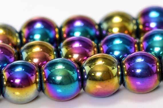 Rainbow Hematite Beads Grade Aaa Gemstone Round Loose Beads 2mm 4mm 6mm 8mm 10mm 12mm Bulk Lot Options