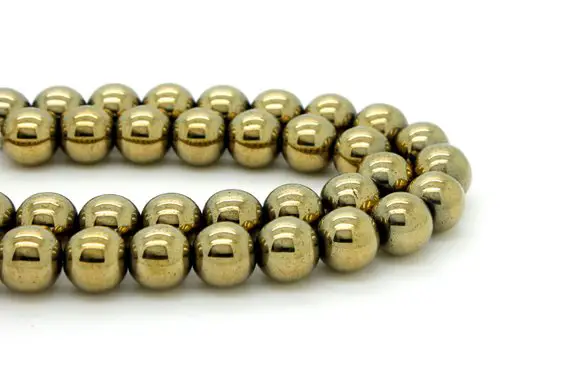 Hematite Smooth Round Ball Sphere Loose Heishi Gemstone Beads - Bronze (8mm, 12mm)