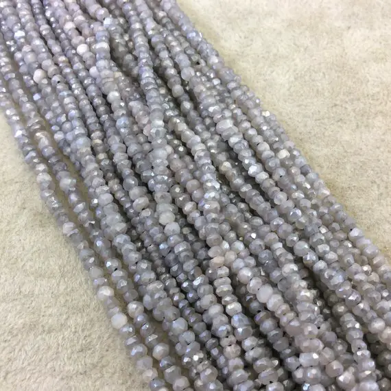 4mm Faceted Labradorite Rondelle Beads