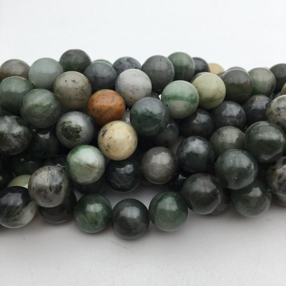 Chinese Sinkiang Jade Smooth Round Beads 4mm 6mm 8mm 10mm 12mm 15.5" Strand