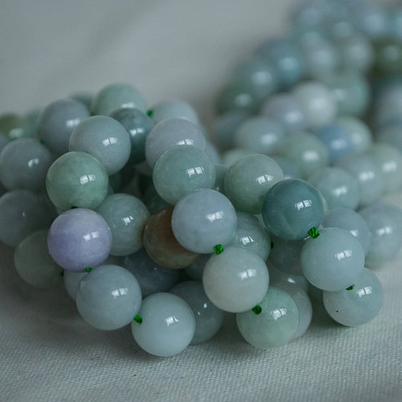 High Quality Grade A Natural Jadeite Jade (aqua Green) Semi-precious Gemstone Round Beads - 4mm, 6mm, 8mm, 10mm Sizes - 15" Strand