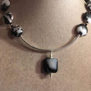 Shop Jasper Necklaces! Black and White Necklace – Zebra Jasper Gemstone Jewelry – Sterling Silver Jewellery – Fashion | Natural genuine Jasper necklaces. Buy crystal jewelry, handmade handcrafted artisan jewelry for women.  Unique handmade gift ideas. #jewelry #beadednecklaces #beadedjewelry #gift #shopping #handmadejewelry #fashion #style #product #necklaces #affiliate #ad