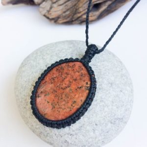 Shop Jasper Necklaces! Red Jasper necklace, natural stone Macrame necklace, men's necklace, Rustic, Boho, Surf, Beach, Oval stone, Passion, Heart, Spiritual Gift | Natural genuine Jasper necklaces. Buy crystal jewelry, handmade handcrafted artisan jewelry for women.  Unique handmade gift ideas. #jewelry #beadednecklaces #beadedjewelry #gift #shopping #handmadejewelry #fashion #style #product #necklaces #affiliate #ad