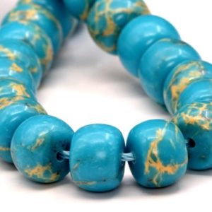 Shop Jasper Rondelle Beads! 12X8MM Sky Blue Imperial Jasper Beads Grade AAA Natural Gemstone Half Strand Rondelle Loose Beads 7" BULK LOT 1,3,5,10 and 50 (101888h-424) | Natural genuine rondelle Jasper beads for beading and jewelry making.  #jewelry #beads #beadedjewelry #diyjewelry #jewelrymaking #beadstore #beading #affiliate #ad
