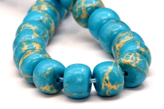 12x8mm Sky Blue Imperial Jasper Beads Grade Aaa Natural Gemstone Half Strand Rondelle Loose Beads 7" Bulk Lot 1,3,5,10 And 50 (101888h-424)
