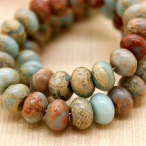 Natural Jasper Beads, Snake Skin Jasper Smooth Rondelle Natural Gemstone Loose Beads – PG72 | Natural genuine rondelle Jasper beads for beading and jewelry making.  #jewelry #beads #beadedjewelry #diyjewelry #jewelrymaking #beadstore #beading #affiliate #ad