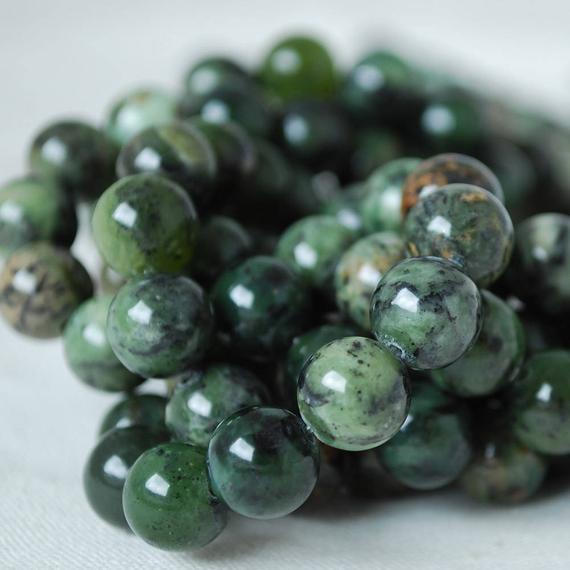Rain-forest Jasper (green) Round Beads - 4mm, 6mm, 8mm, 10mm Sizes - 15" Strand - Natural Semi-precious Gemstone