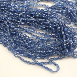 6-7mm Kyanite Faceted Oval Beads, Natural Blue Kyanite Oval Beads, Kyanite Faceted Oval Beads For Jewelry (8IN To 16IN Options) – AGA50 | Natural genuine other-shape Gemstone beads for beading and jewelry making.  #jewelry #beads #beadedjewelry #diyjewelry #jewelrymaking #beadstore #beading #affiliate #ad
