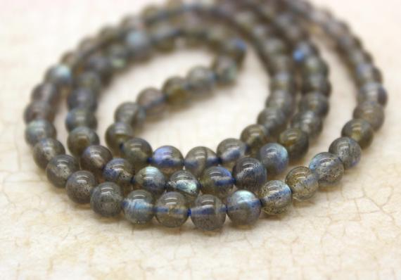 Natural Labradorite Gemstone Beads, Gray Labradorite Smooth Round Ball Sphere Gemstone Beads (2mm 4mm 5mm 8mm) - Pg07