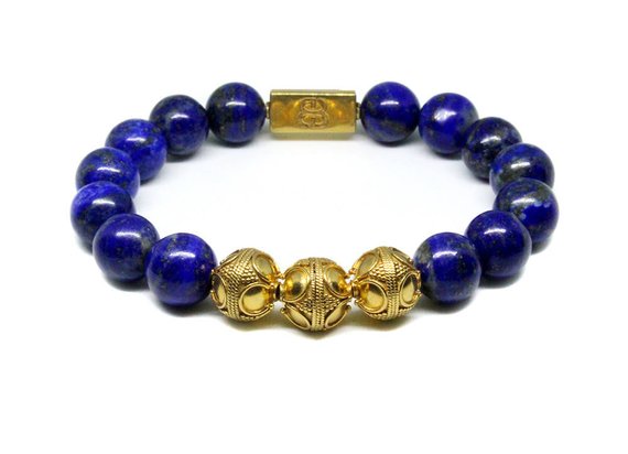 Lapis Lazuli Bracelet, Men's Bracelet, Bead Bracelet Man, Men's Lapis Lazuli Bracelet, Men's Luxury Bracelet, Men's Blue Beads Bracelet