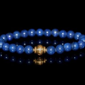 Shop Lapis Lazuli Bracelets! Man's Bracelet, For Men, Lapis Lazuli and Gold Vermeil Bracelet, Men's Bracelet, Bracelet for Men, Mens Bracelet, Mans Bracelet, For Men | Natural genuine Lapis Lazuli bracelets. Buy handcrafted artisan men's jewelry, gifts for men.  Unique handmade mens fashion accessories. #jewelry #beadedbracelets #beadedjewelry #shopping #gift #handmadejewelry #bracelets #affiliate #ad