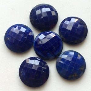 Shop Lapis Lazuli Cabochons! 25mm Huge Lapis Lazuli Checker Cut Cabochons, Lapis Lazuli Faceted Flat Back Cabochons, 1 Pc Loose Lapis Lazuli  Cabochon For Jewelry | Natural genuine stones & crystals in various shapes & sizes. Buy raw cut, tumbled, or polished gemstones for making jewelry or crystal healing energy vibration raising reiki stones. #crystals #gemstones #crystalhealing #crystalsandgemstones #energyhealing #affiliate #ad