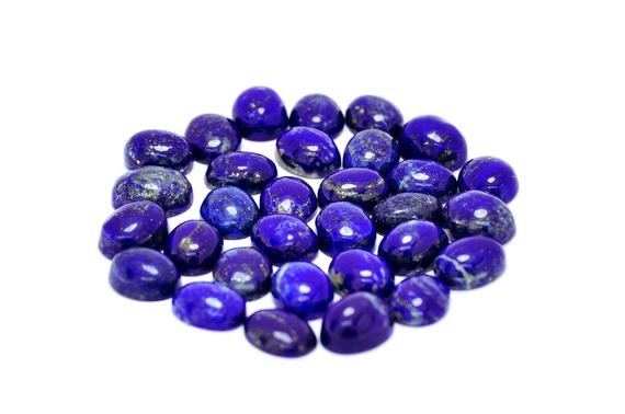 Lapis Lazuli Cabochon Gemstone (10mm X 8mm X 5mm) - Oval Cabochon Stone - Gem For Ring - Natural Blue Lapis - Loose Gemstone