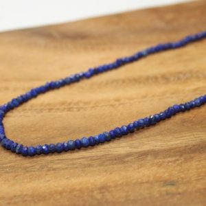 Lapis Necklace, Lapis Jewelry, Beaded Necklace, Minimalist, Layering Necklace, Gemstone Jewelry | Natural genuine Lapis Lazuli necklaces. Buy crystal jewelry, handmade handcrafted artisan jewelry for women.  Unique handmade gift ideas. #jewelry #beadednecklaces #beadedjewelry #gift #shopping #handmadejewelry #fashion #style #product #necklaces #affiliate #ad