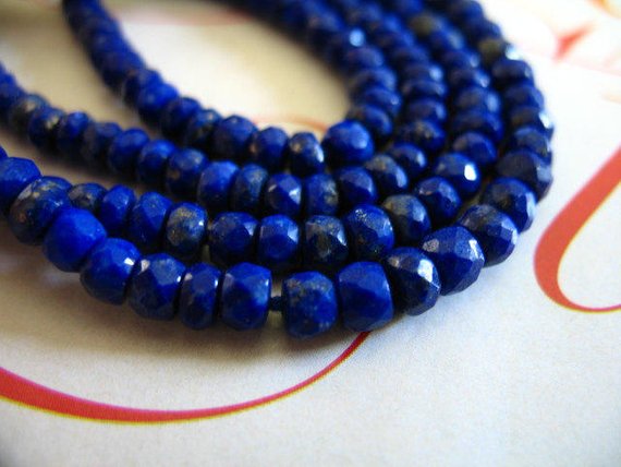 Lapis Rondelles Beads, Luxe Aaa, 3-4 Mm, 1/2 Strand, September Birthstone, Pyrite Inclusions, Brides Bridal Jj