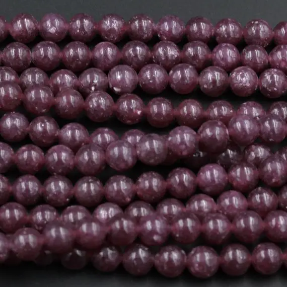 Lepidolite 4mm 6mm 8mm 10mm Round Beads Natural Plum Purple Gemstone 15.5" Strand