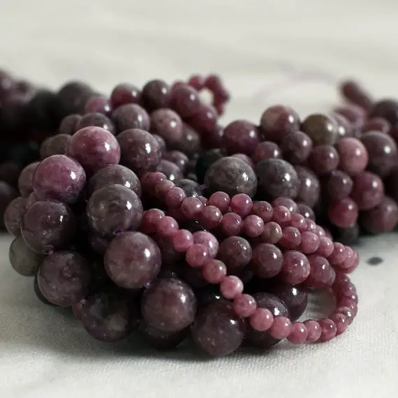 Lepidolite (pale Dusty Pink Purple) Round Beads - 8mm 14" Strand - Natural Gemstone