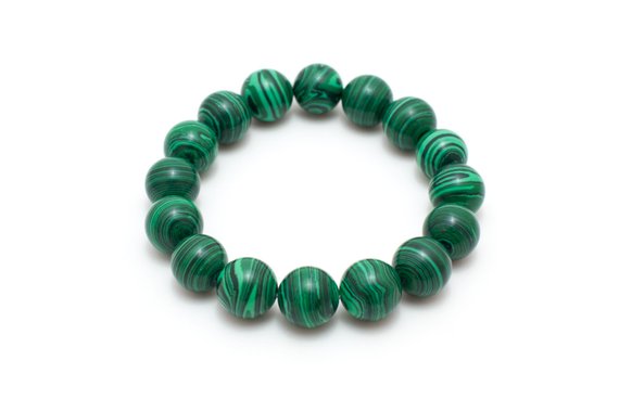 Green Malachite Bracelet/ Green Yoga Bracelet/ Matte Green Bracelet/ Green Stone Bracelet
