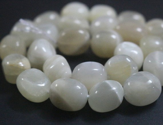 Natural White Moonstone Nugget Beads,15 Inches One Starand