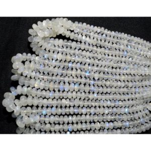 Shop Moonstone Rondelle Beads! 5-6mm Rainbow Moonstone Plain Rondelle Beads, Rainbow Moonstone Plain Beads, Rainbow Moonstone Rondelle For Jewelry (7IN To 14IN Option) | Natural genuine rondelle Moonstone beads for beading and jewelry making.  #jewelry #beads #beadedjewelry #diyjewelry #jewelrymaking #beadstore #beading #affiliate #ad