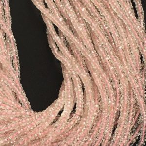Shop Morganite Faceted Beads! 13 Inches Gorgeous AAA Natural Morganite Micro Faceted Beads Strand, Aquamarine 3-3.5mm Beads | Natural genuine faceted Morganite beads for beading and jewelry making.  #jewelry #beads #beadedjewelry #diyjewelry #jewelrymaking #beadstore #beading #affiliate #ad