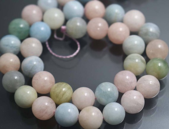 12mm Morganite Stone Beads,natural Smooth And Round Morganite Beads,15 Inches One Starand