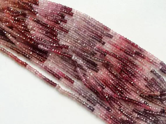 3.5mm Multi Spinel Faceted Rondelle Beads, 13 Inch Natural Spinel Beads, Multi Spinel Faceted Beads For Jewelry  - Aga39