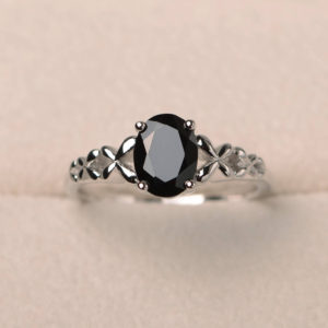 Shop Spinel Rings! Black spinel ring, oval cut, sterling silver, solitaire ring,delicate ring,black stone ring | Natural genuine Spinel rings, simple unique handcrafted gemstone rings. #rings #jewelry #shopping #gift #handmade #fashion #style #affiliate #ad