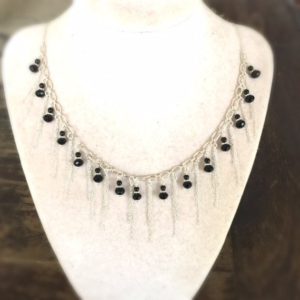 Shop Onyx Necklaces! Black Necklace – Onyx – Fringe – Sterling Silver Jewelry – Handmade Gemstone Jewellery – Chain – Luxe | Natural genuine Onyx necklaces. Buy crystal jewelry, handmade handcrafted artisan jewelry for women.  Unique handmade gift ideas. #jewelry #beadednecklaces #beadedjewelry #gift #shopping #handmadejewelry #fashion #style #product #necklaces #affiliate #ad
