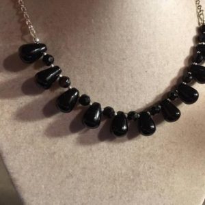 Shop Onyx Necklaces! Black Necklace – Onyx – Fringe – Sterling Silver Jewelry – Handmade Gemstone Jewellery – Chain – Luxe | Natural genuine Onyx necklaces. Buy crystal jewelry, handmade handcrafted artisan jewelry for women.  Unique handmade gift ideas. #jewelry #beadednecklaces #beadedjewelry #gift #shopping #handmadejewelry #fashion #style #product #necklaces #affiliate #ad