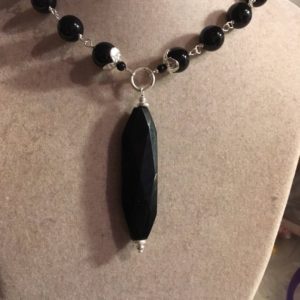 Shop Onyx Pendants! Black Onyx Necklace – Gemstone Jewelry – Sterling Silver Jewellery – Pendant – Wire Wrapped – Luxe – Statement | Natural genuine Onyx pendants. Buy crystal jewelry, handmade handcrafted artisan jewelry for women.  Unique handmade gift ideas. #jewelry #beadedpendants #beadedjewelry #gift #shopping #handmadejewelry #fashion #style #product #pendants #affiliate #ad