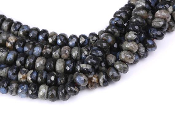 Natural Gray Opal Faceted Rondelle Beads 4x6mm 5x8mm 15.5" Strand