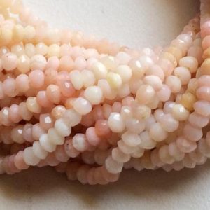 Shop Opal Faceted Beads! 4-4.5mm Pink Opal Shaded Micro Faceted Rondelle Beads, Pink Opal Faceted Beads, 13 Inch Pink Opal Beads For Jewelry (1ST To 5ST Options) | Natural genuine faceted Opal beads for beading and jewelry making.  #jewelry #beads #beadedjewelry #diyjewelry #jewelrymaking #beadstore #beading #affiliate #ad