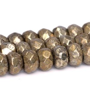 Shop Pyrite Faceted Beads! 2×1.5MM Copper Pyrite Beads Grade AAA Natural Gemstone Full Strand Faceted rondelle Loose Beads 15.5" BULK LOT 1,3,5,10 and 50 (102317) | Natural genuine faceted Pyrite beads for beading and jewelry making.  #jewelry #beads #beadedjewelry #diyjewelry #jewelrymaking #beadstore #beading #affiliate #ad