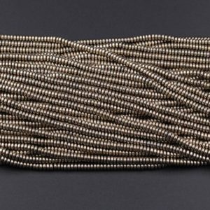 Titanium Pyrite 2mm 3mm 4mm 6mm 8mm Smooth Rondelle Heishi Beads 15.5" Strand | Natural genuine rondelle Pyrite beads for beading and jewelry making.  #jewelry #beads #beadedjewelry #diyjewelry #jewelrymaking #beadstore #beading #affiliate #ad