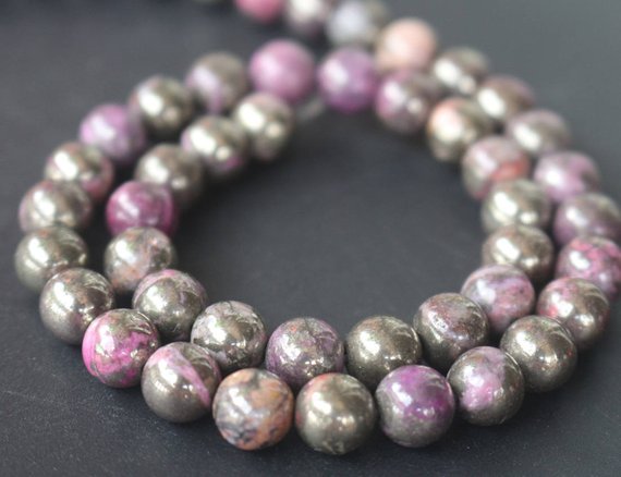 Rose Red Iron Pyrite Smooth Round Beads,6mm/8mm/10mm/12mm Beads Suply,15 Inches One Starand