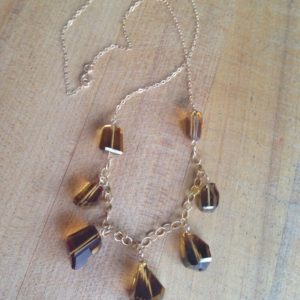 Beer Quartz Necklace – Gold Jewelry – Statement Jewellery – Brown Gemstone – Beaded – Chain – Fashion – Style | Natural genuine Gemstone necklaces. Buy crystal jewelry, handmade handcrafted artisan jewelry for women.  Unique handmade gift ideas. #jewelry #beadednecklaces #beadedjewelry #gift #shopping #handmadejewelry #fashion #style #product #necklaces #affiliate #ad
