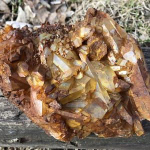 Shop Raw & Rough Quartz Stones! Arkansas Quartz Cluster with Natural Rainbow Iron Aura #10 | Natural genuine stones & crystals in various shapes & sizes. Buy raw cut, tumbled, or polished gemstones for making jewelry or crystal healing energy vibration raising reiki stones. #crystals #gemstones #crystalhealing #crystalsandgemstones #energyhealing #affiliate #ad