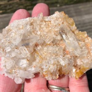 Shop Raw & Rough Quartz Stones! Arkansas Quartz Cluster with Natural Bright Iron, Water Clear Crystals #17 | Natural genuine stones & crystals in various shapes & sizes. Buy raw cut, tumbled, or polished gemstones for making jewelry or crystal healing energy vibration raising reiki stones. #crystals #gemstones #crystalhealing #crystalsandgemstones #energyhealing #affiliate #ad