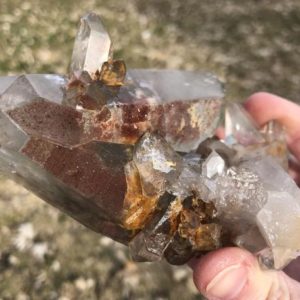 Shop Raw & Rough Quartz Stones! Large Colorful Lodolite Quartz Cluster / Red Pink Green Yellow #L5 | Natural genuine stones & crystals in various shapes & sizes. Buy raw cut, tumbled, or polished gemstones for making jewelry or crystal healing energy vibration raising reiki stones. #crystals #gemstones #crystalhealing #crystalsandgemstones #energyhealing #affiliate #ad