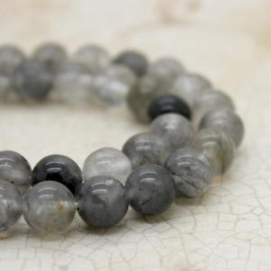 Shop Quartz Crystal Round Beads! Cloudy Quartz, Nautral Quartz Smooth Round Loose Gemstone Beads (6mm 8mm 10mm) – PG299 | Natural genuine round Quartz beads for beading and jewelry making.  #jewelry #beads #beadedjewelry #diyjewelry #jewelrymaking #beadstore #beading #affiliate #ad