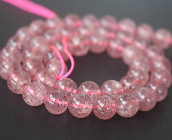 Natural Strawberry Crystal Quartz Round Beads,smooth And Round Stone Beads,15 Inches One Starand