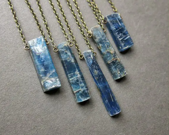 Blue Kyanite Necklace,  Kyanite Pendant, Gemstone Necklace, Kyanite Jewelry, Natural Blue Stone Jewelry, Pagan Witchy Boho Crystal Necklace