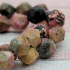 Shop Rhodonite Faceted Beads! Natural Rhodonite, Rhodonite Round Faceted Natural Loose Gemstone Beads (8mm, 10mm) – RNF13 | Natural genuine faceted Rhodonite beads for beading and jewelry making.  #jewelry #beads #beadedjewelry #diyjewelry #jewelrymaking #beadstore #beading #affiliate #ad