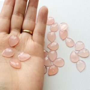 Shop Rose Quartz Cabochons! 11x14mm Rose Pink Chalcedony Pear Rose Cut Cabochon, Rose Pink Color Chalcedony Rose Cut Flat Cabochons For Jewelry (5Pcs To 10Pcs Options) | Natural genuine stones & crystals in various shapes & sizes. Buy raw cut, tumbled, or polished gemstones for making jewelry or crystal healing energy vibration raising reiki stones. #crystals #gemstones #crystalhealing #crystalsandgemstones #energyhealing #affiliate #ad